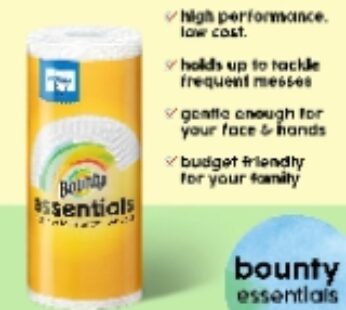 Bounty Essentials Select-A-Size Paper Towels, 4 Double Rolls, White