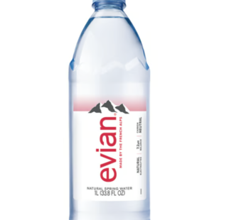 Evian Natural Spring Water Bottle – 1 Ltr