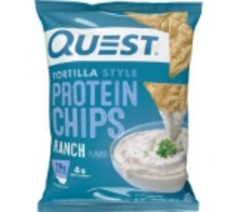 Quest Nutrition Protein Tortilla Chips, Ranch, 19g Protein, 4g Net Carbs, 140 Calories, Low Carb, Gluten Free, Soy Free, Potato Free, Baked, 1.2oz Bag