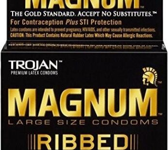 Trojan Magnum Ribbed Condoms, Unscented